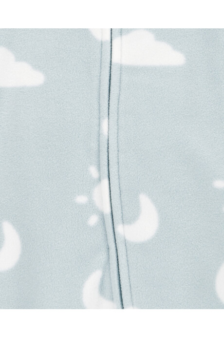 Pijama uno pieza de micropolar, con pie, diseño cielo Sin color