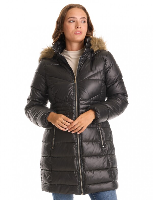 Campera Abrigo Calce Entallado NEGRO