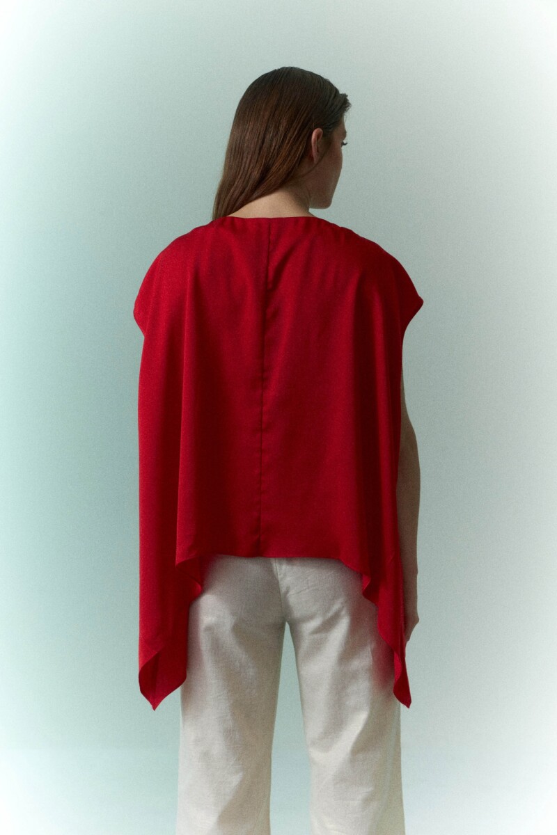 Blusa satinada rojo