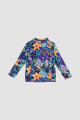 Tshirt manga larga print 2-10a Neon flowers