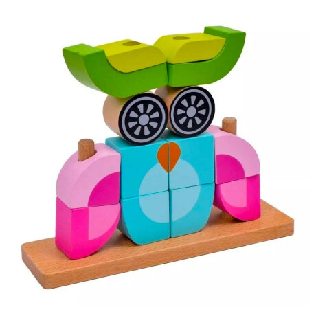 Conjunto de bloques de Búho Classic World Madera