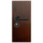 Puerta Interior en MDF con Marco y Cerradura Lumax Marrón Teak Lisa Herraje Negro