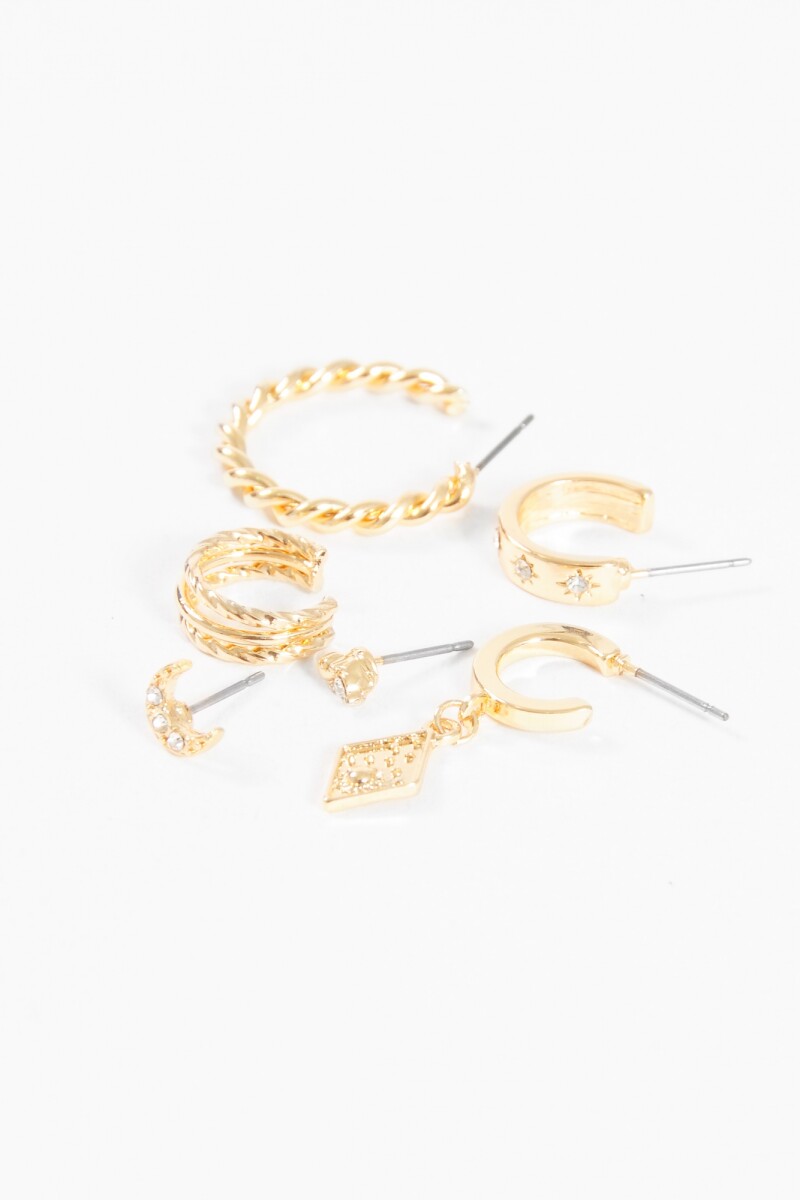 Set earcuff y caravanas dorado