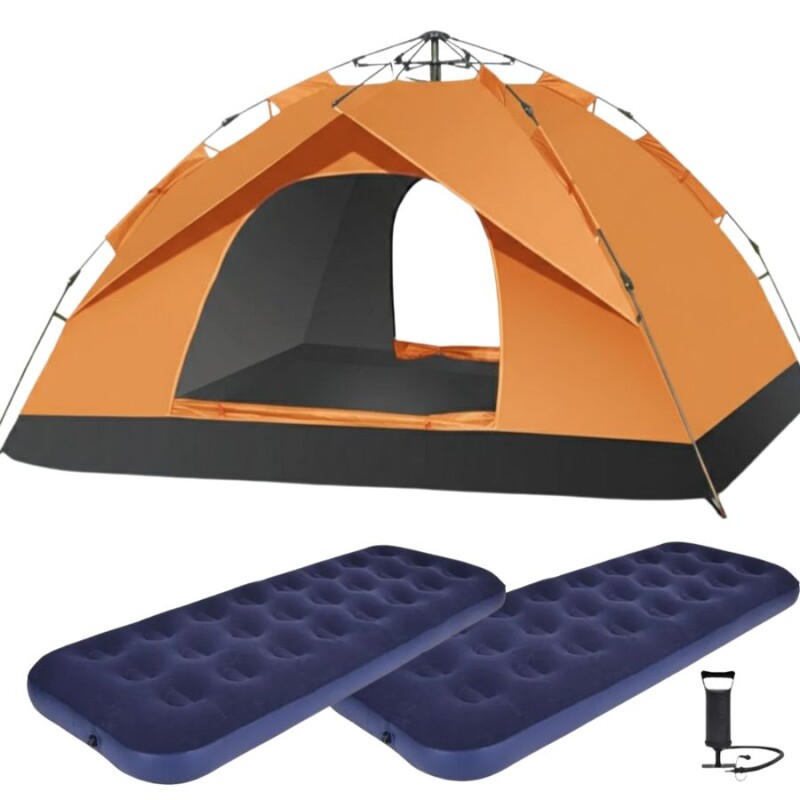 Combo de Camping- Carpa 4 personas + 2 colchones + inflador Combo de Camping- Carpa 4 personas + 2 colchones + inflador
