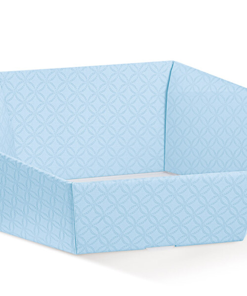 Cesto hexagonal 38x30x10 cm. - MATELASSE AZZURRO Cesto hexagonal 38x30x10 cm. - MATELASSE AZZURRO