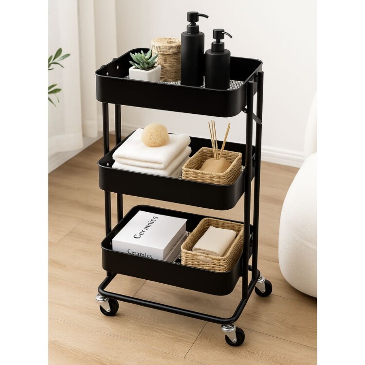 Estante organizador 3 niveles plegable multiuso 40x30x77 Estante organizador 3 niveles plegable multiuso 40x30x77