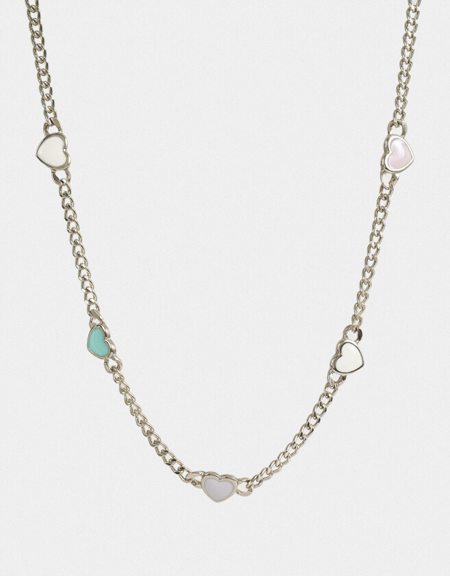 Collares Infantiles Con corazón Plateado