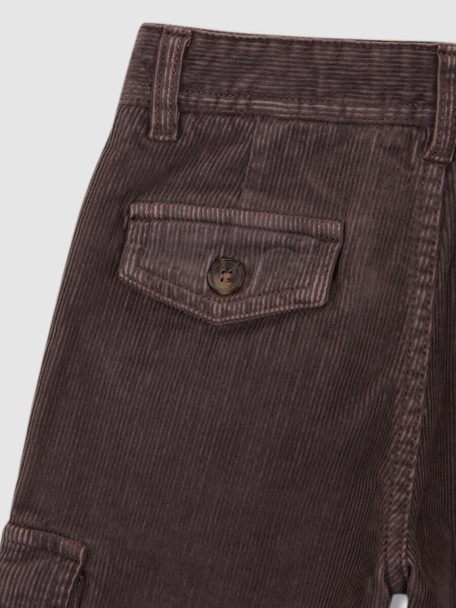 Pantalon Cargo De Pana Marron Claro