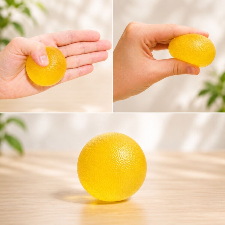Mini Pelota Ejercitadora de Manos de gel AMARILLO