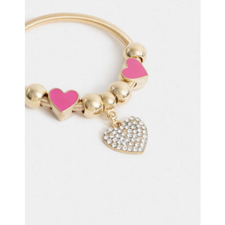 Pulsera Infantil Con Dije Corazón Dorado