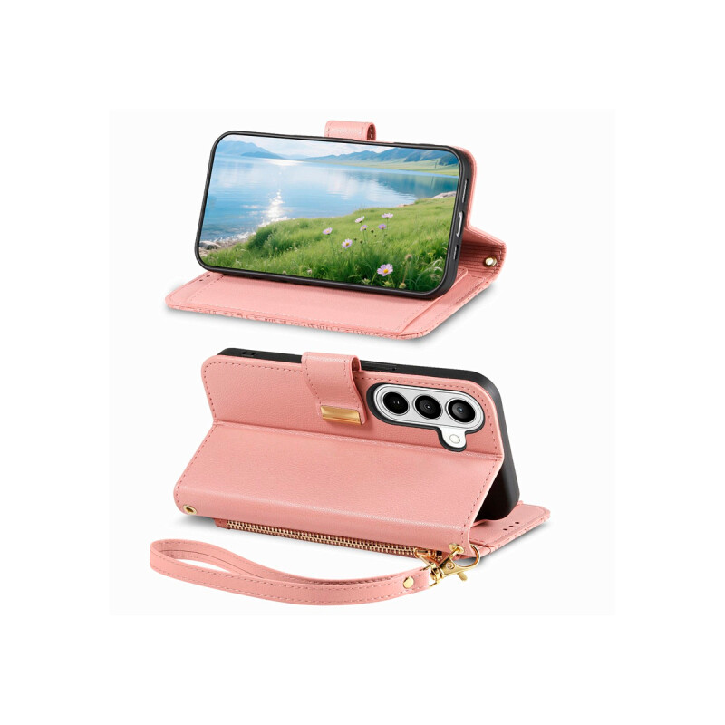 Flip cover para Samsung Galaxy A37 diseño flores color rosa Flip Cover Para Samsung Galaxy A37 Diseño Flores Color Rosa