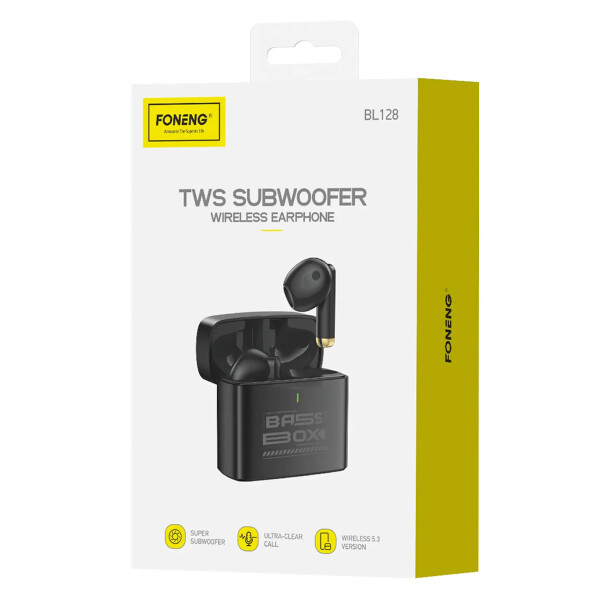 Auriculares Inalámbricos Tws Foneng Bl128 Subwoofer NEGRO