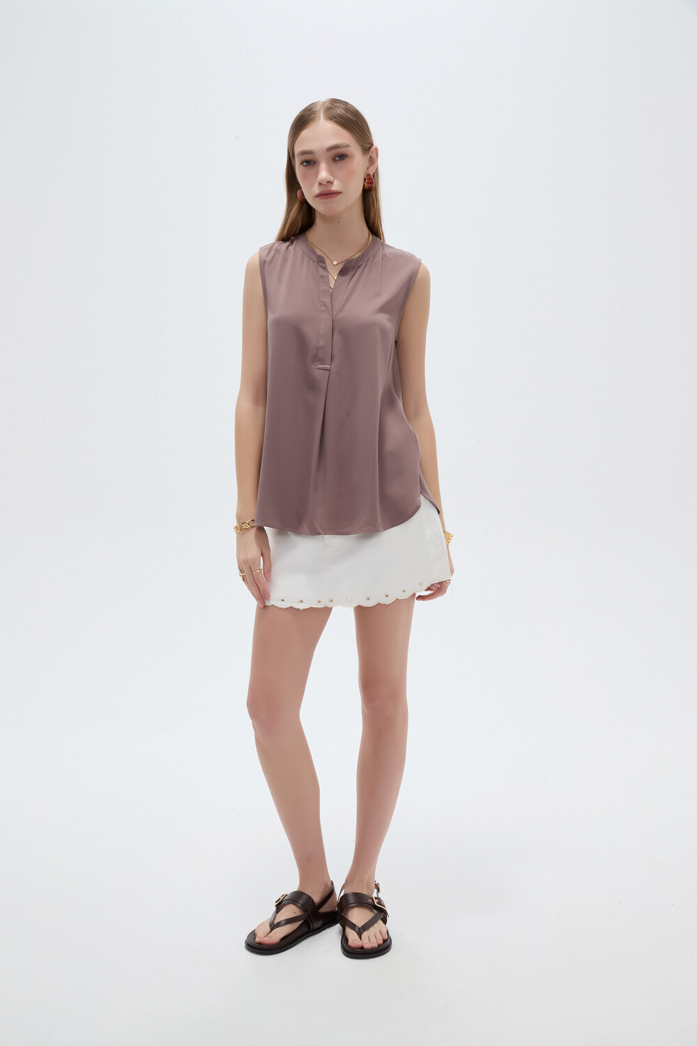 Blusa Tavia Taupe / Mink / Vison
