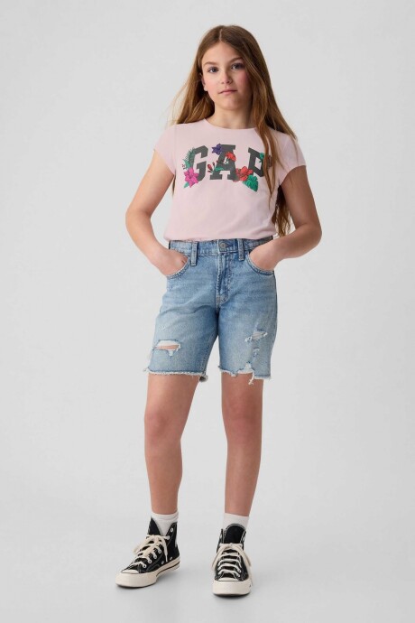 Remera Logo Gap Manga Corta Niña Light Peony