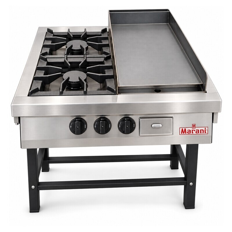 Anafe Industrial a Gas de 2 Hornallas con Plancha Marani Anafe Industrial a Gas de 2 Hornallas con Plancha Marani