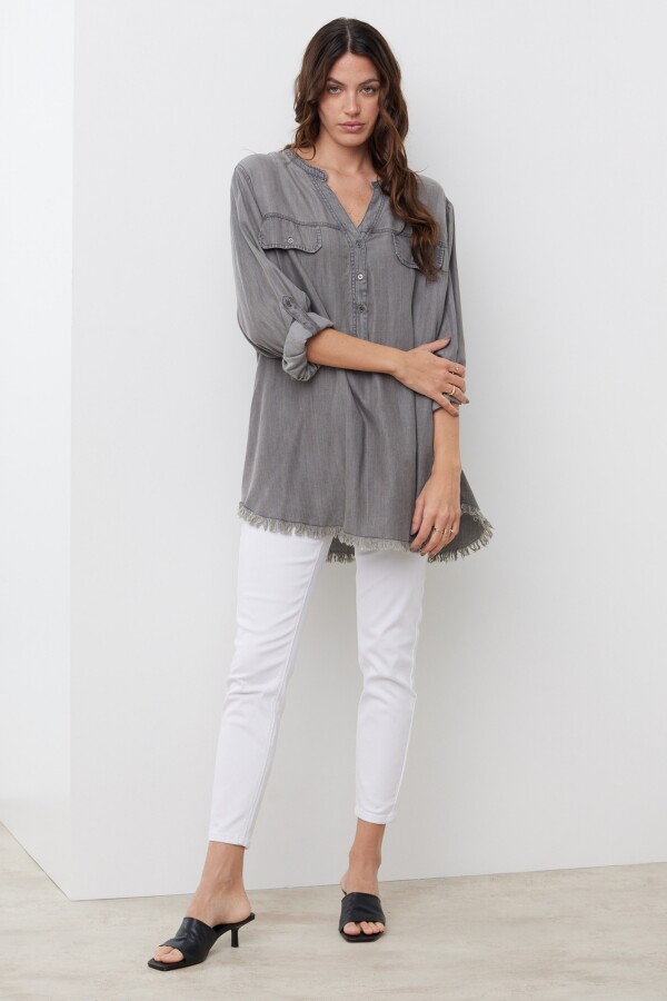 Blusa Oversize Tencel GRIS