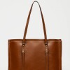Shopper Louise en efecto cuero liso Tabaco