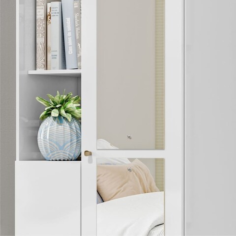 Mueble Multiuso Zapatera Lince Sublime - 2 Puertas con Espejo y 10 Estantes - Blanco Mueble Multiuso Zapatera Lince Sublime - 2 Puertas con Espejo y 10 Estantes - Blanco