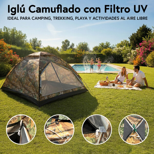 Carpa Camping Iglu 2 Personas Autoarmado Mosquitero 200x150 Imback Color Camuflado Carpa Camping Iglu 2 Personas Autoarmado Mosquitero 200x150 Imback Color Camuflado