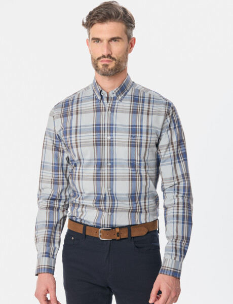 CAMISA CUADROS Marron