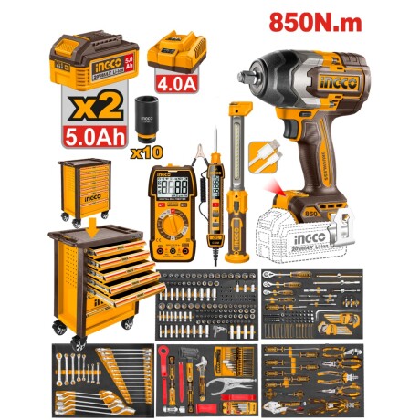 Set De 369 Herramientas Ingco Con Gabinete Metalico Ub 001
