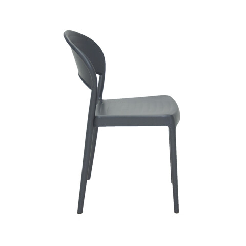 Silla apilable grafito "SISSI" respaldo cerrado TD0632