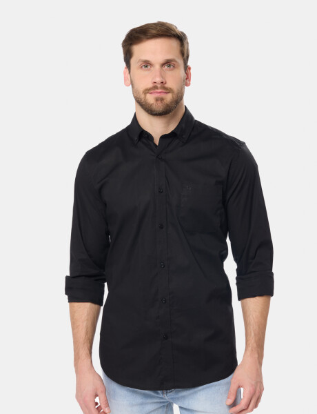 CAMISA LISA SPORT CON SPANDEX Negro