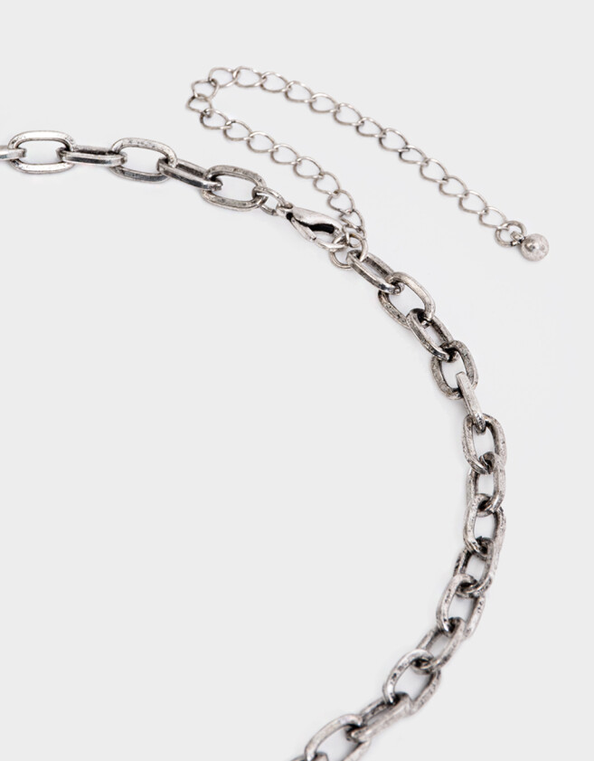 Collares Cortos Antique Silver Collar Corto Corazones Antique - Plateado Antique Silver