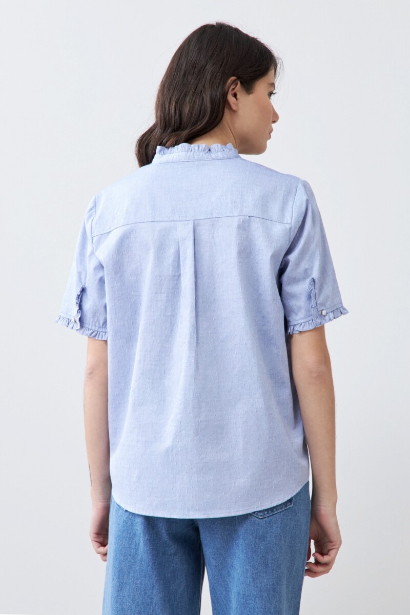 Camisa fantasía manga corta azul