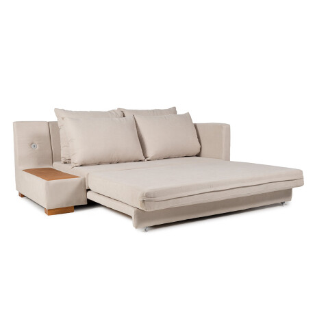 Sofá Cama Niki - Con mesa - Tela Rústica 9901 (Soft Beige)