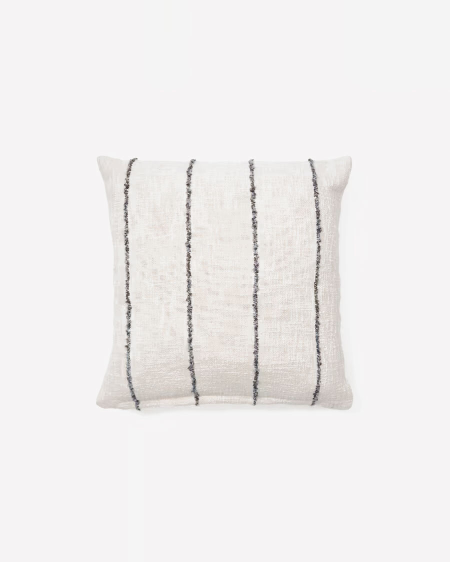 Almohadón Liba de algodón beige con fantasía rayas 50 x 50 cm Almohadón Liba de algodón beige con fantasía rayas 50 x 50 cm
