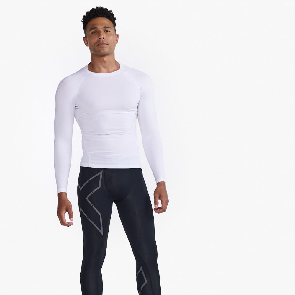 Core Compression Game Day Long Sleeve - Hombre White/white