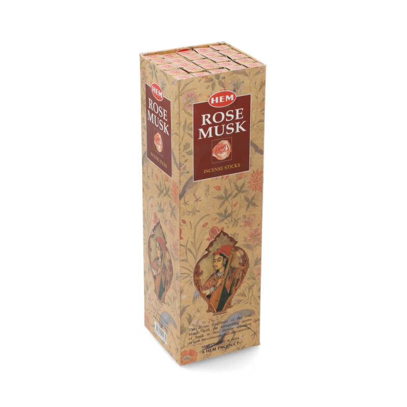 INCIENSO HEM CAJA DE CARBÓN X25 Rosa/musk
