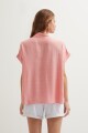 Camisa de lino coral