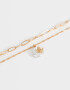 Collares Cortos Con perlas Collar Multi Cadena Con Perla - Dorado