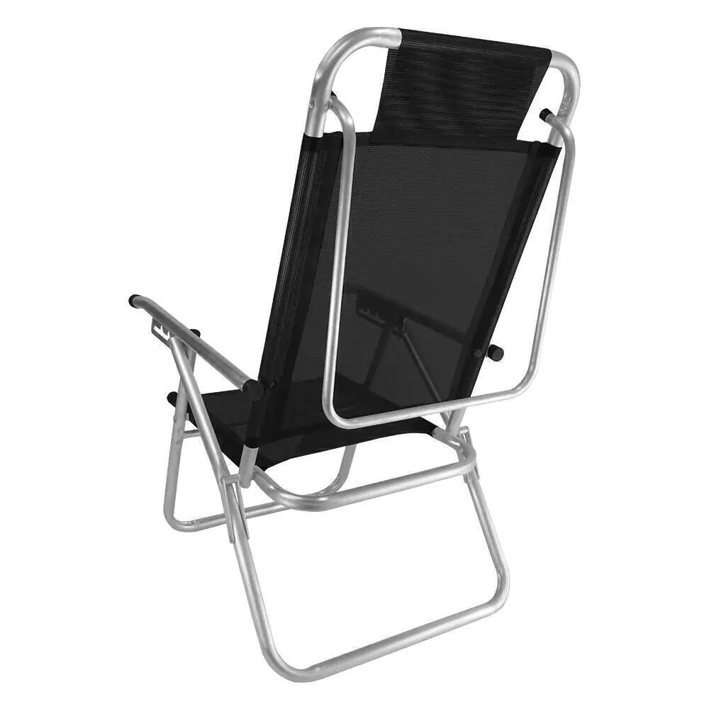 Reposera Alta en Aluminio Infinita Up c/Posiciones NEGRO