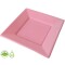 Plato Cuadrado Biodegradable x10 Und Rosado
