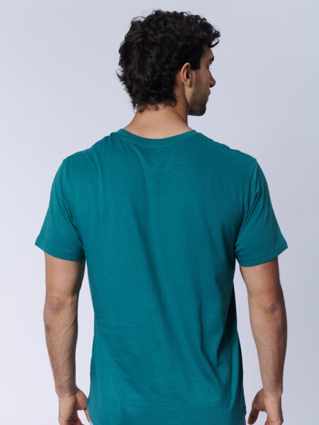 Remera Estampa Sol Verde Petróleo