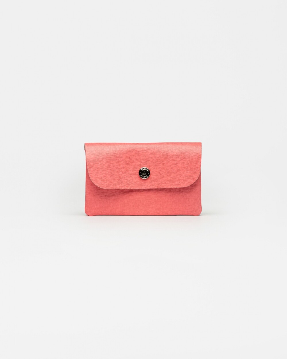 Tarjetero Santina en cuero grabado saffiano Salmon