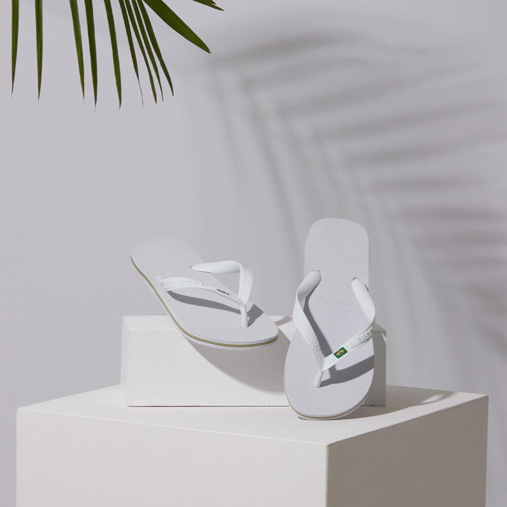 Sandalias Havaianas Brasil Unisex Blanco