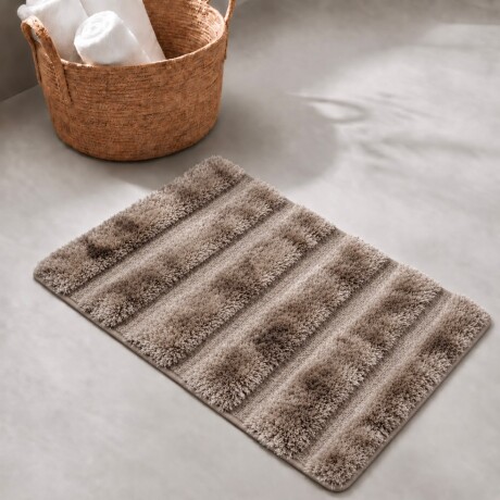Alfombra de Baño de Pelo Largo con Rayas en Relieve 40x60cm Alfombra de Baño de Pelo Largo con Rayas en Relieve 40x60cm