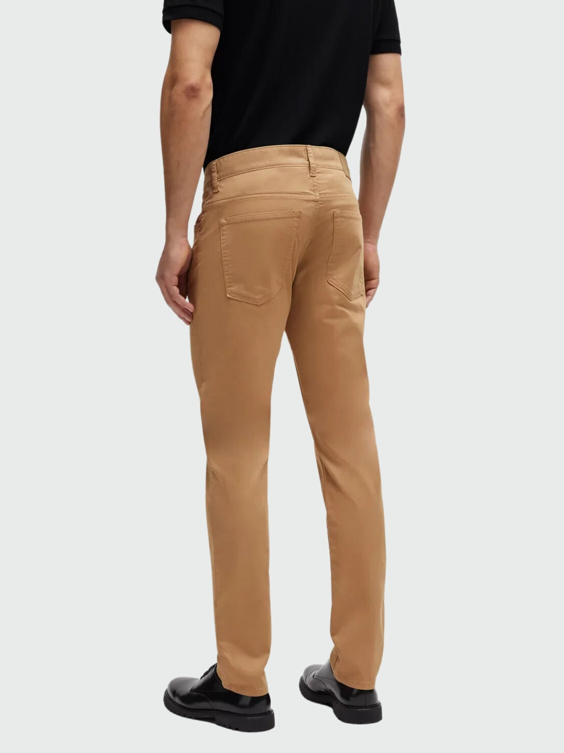 BOSS - Pantalón slim fit en denim elastizado con satinado ligero, DELAWARE Beige