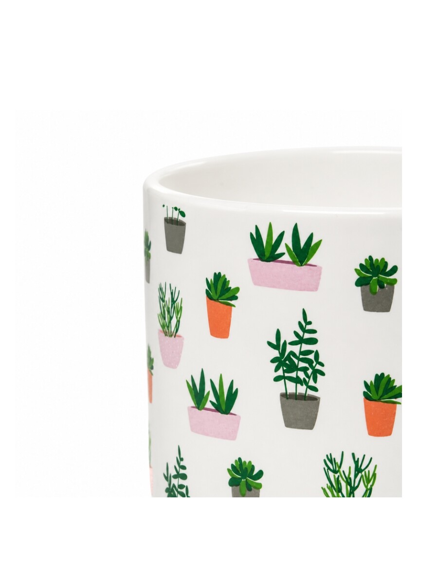 MACETA CERAMICA ESTAMPA PLANTAS MACETA CERAMICA ESTAMPA PLANTAS