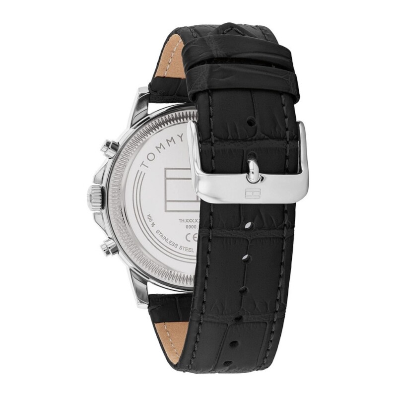 Reloj Tommy Hilfiger para hombre de acero inoxidable y cuero negro 1710605 Reloj Tommy Hilfiger Para Hombre De Acero Inoxidable Y Cuero Negro 1710605