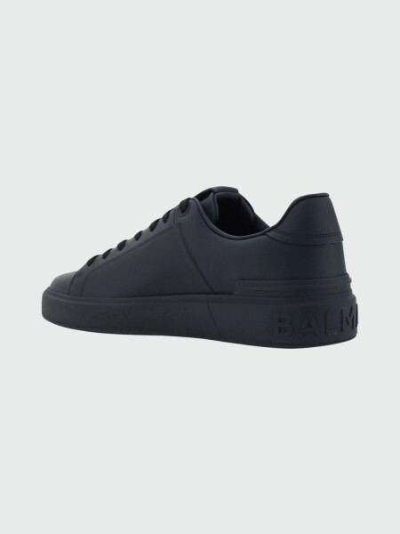 Balmain - Championes de cuero acordonados - B-Court Negro