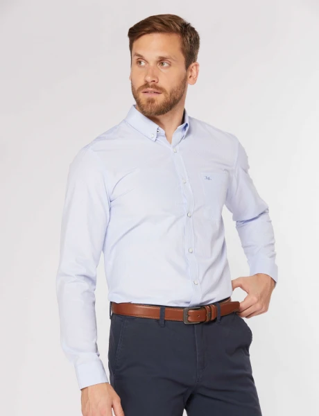 CAMISA CUADROS Celeste
