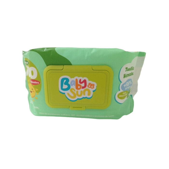 BABYSUN TOALLITA C/TAPA C/ALOE X 100UN única