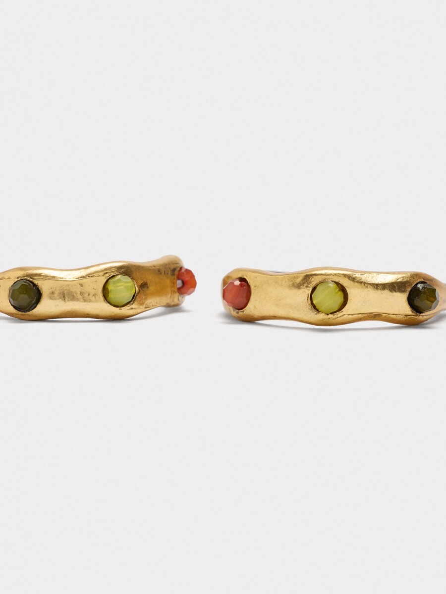 Aros Abiertos Con Resina multicolor