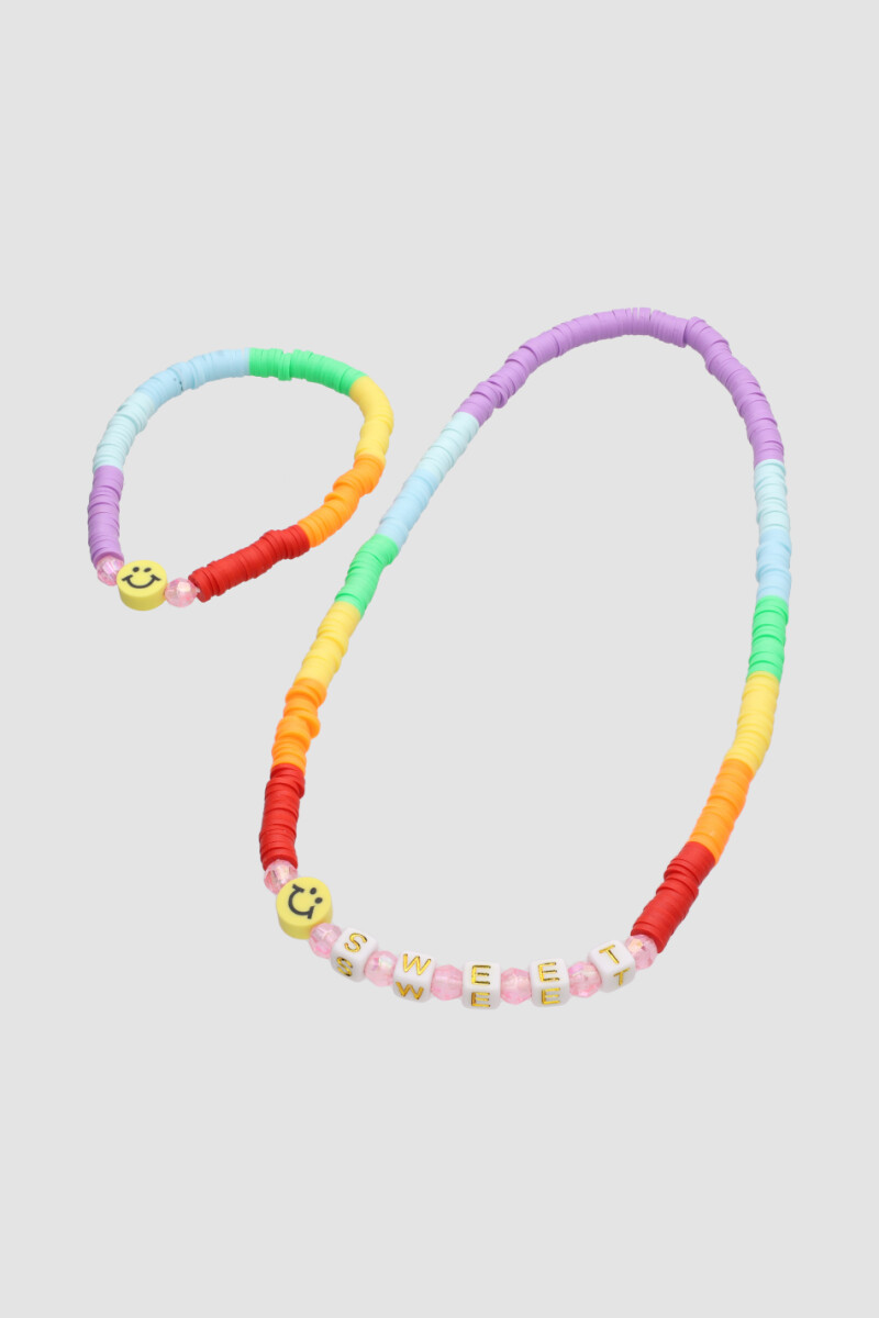 Set pulsera y collar smile - Variante unica 