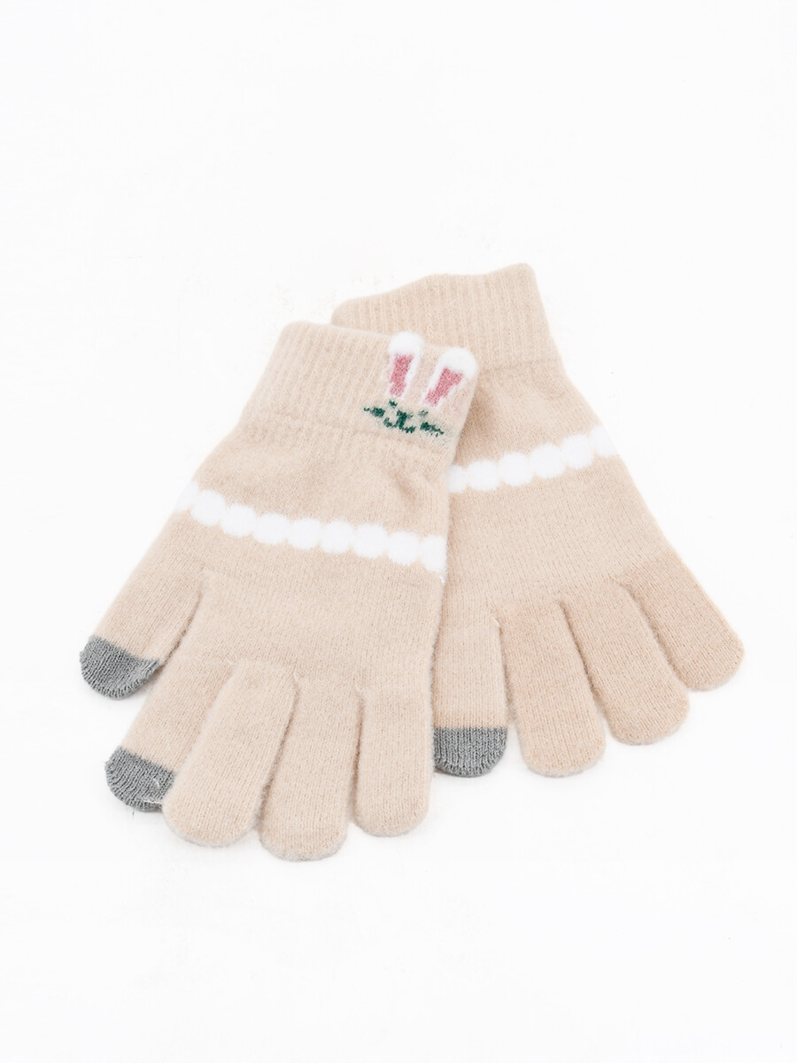 GUANTES INFANTILES OREJITAS - BEIGE (V) 